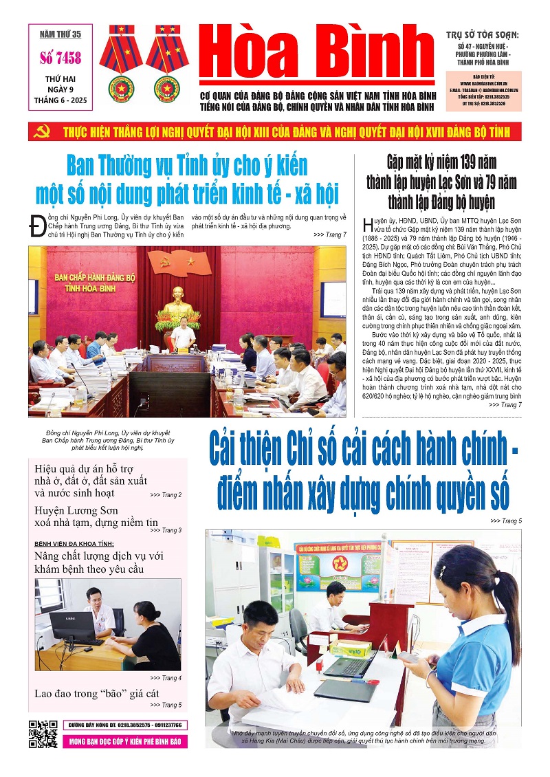 Báo Hòa Bình số 7458